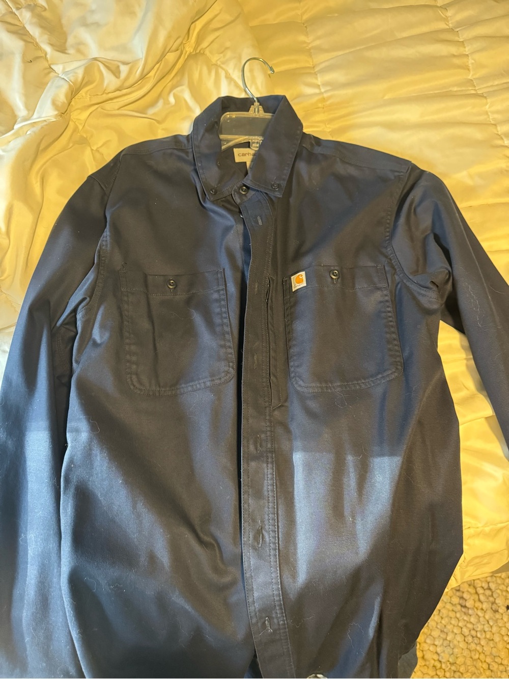Carhartt Navy Blue Casual Button-Down Work Shirt